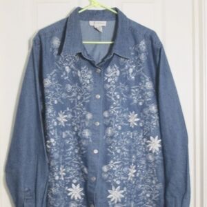 Denim embroidered shirt JMB Signature